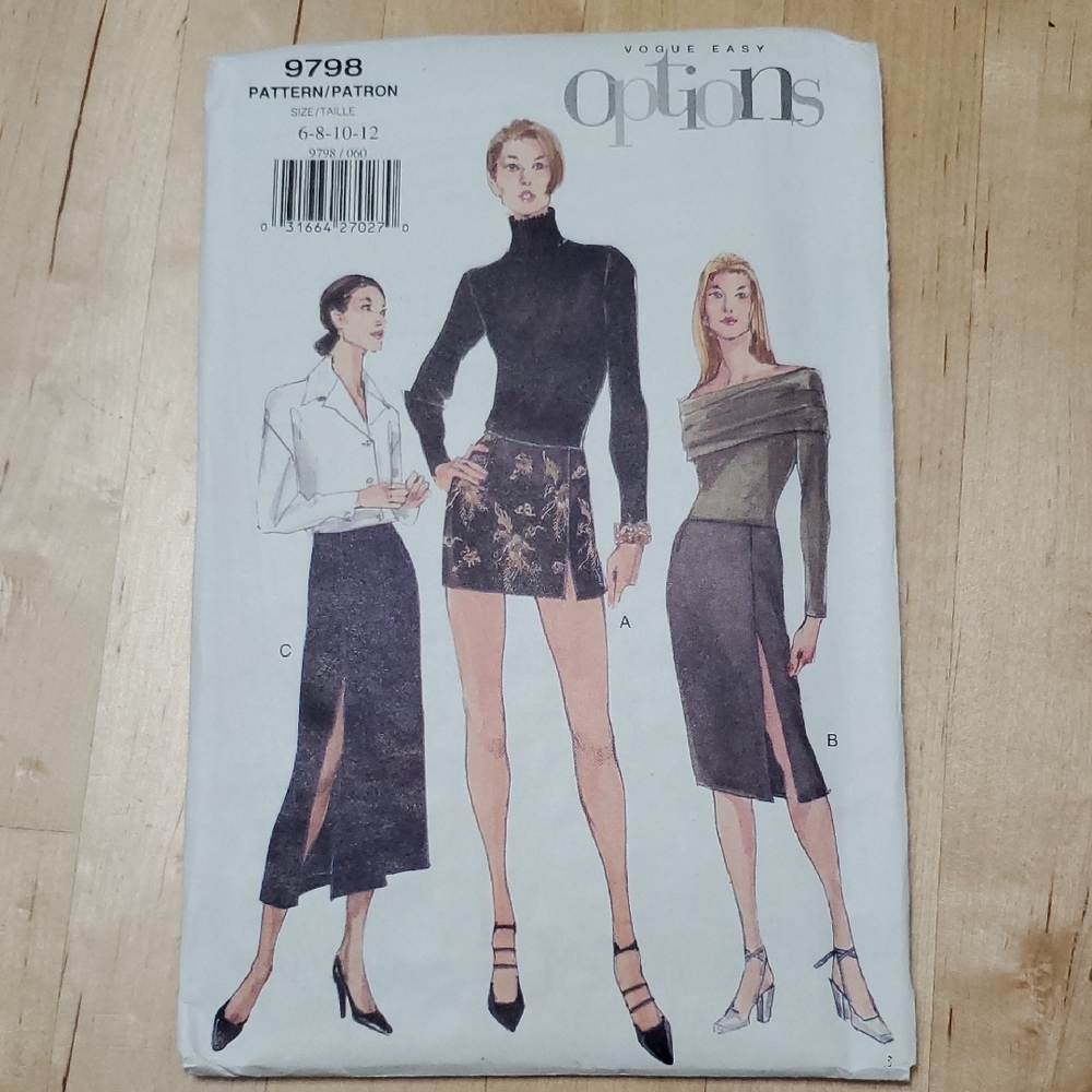 Vogue Easy Options Skirt Pattern 9798 - NWT - Sizes 6, 8, 10, 12